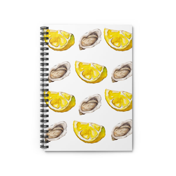 Oysters and Lemon Ruled Notebook