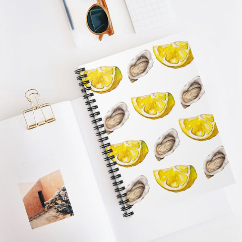 Oysters and Lemon Ruled Notebook
