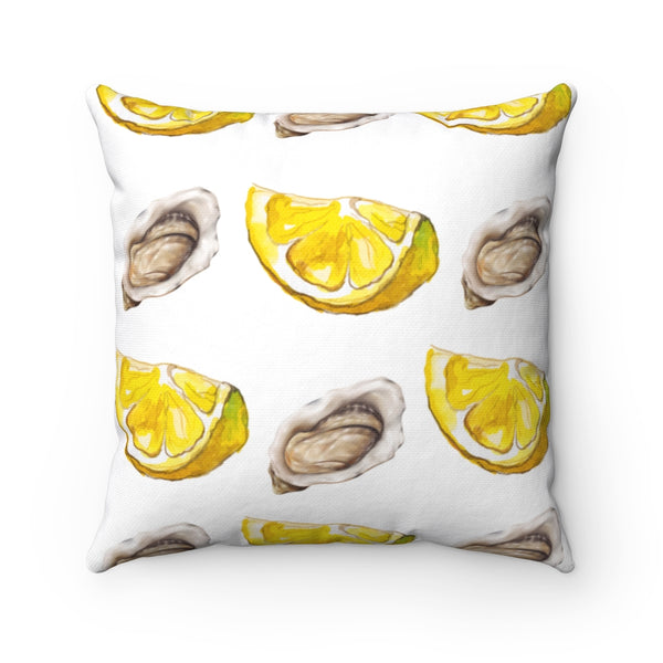 Oyster and Lemon Square Pillow Cover