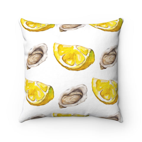 Oyster and Lemon Square Pillow Cover